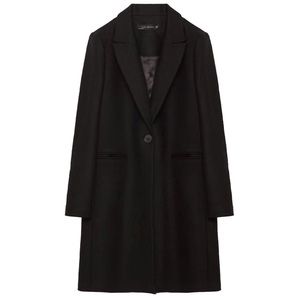 NWOT Zara Black Masculine Coat (Size: XS)